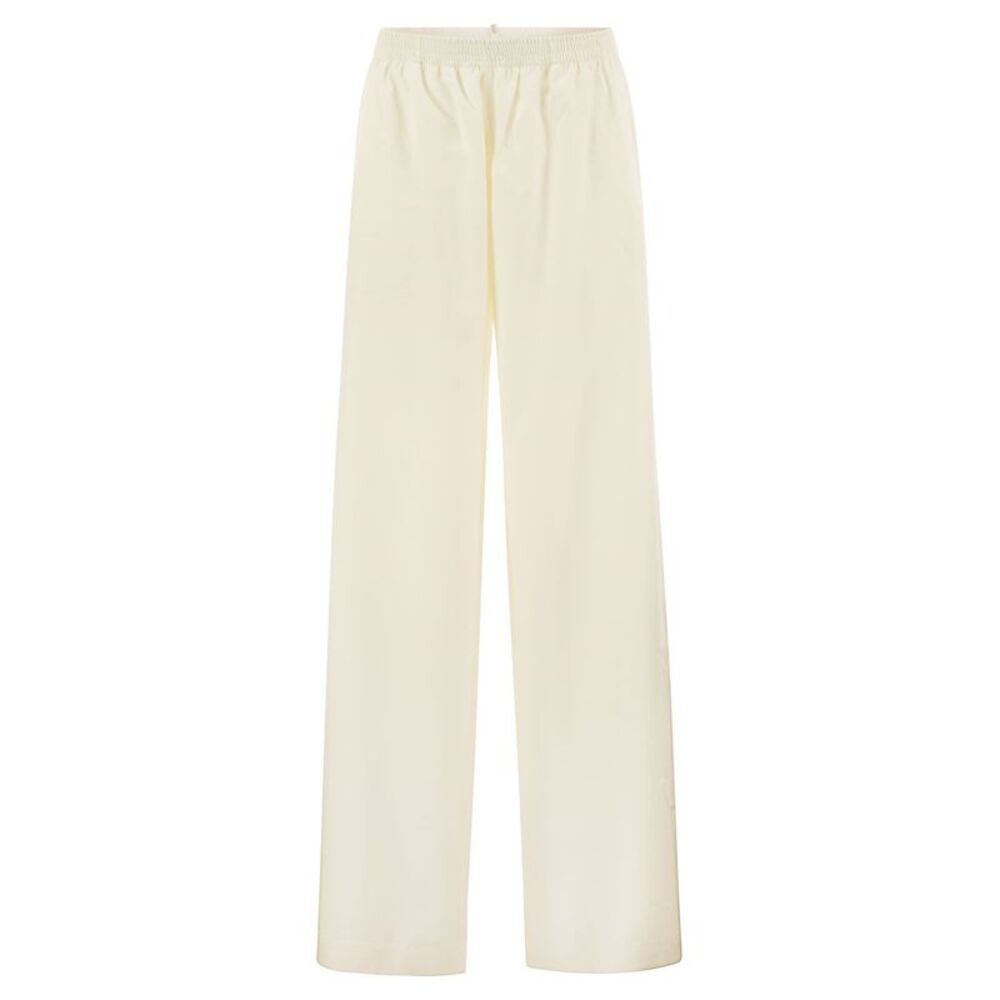 Fabiana Filippi Women Virgin Wool Flannel Trousers With Elasticated Waistband